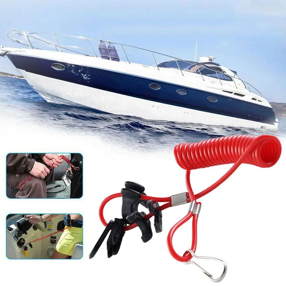 Boat Outboard Motor Kill Switch Lanyard Universal for YAMAHA Honda Mercury/Mariner/Force Tohatsu Motorboat Flameout Rope C7S1