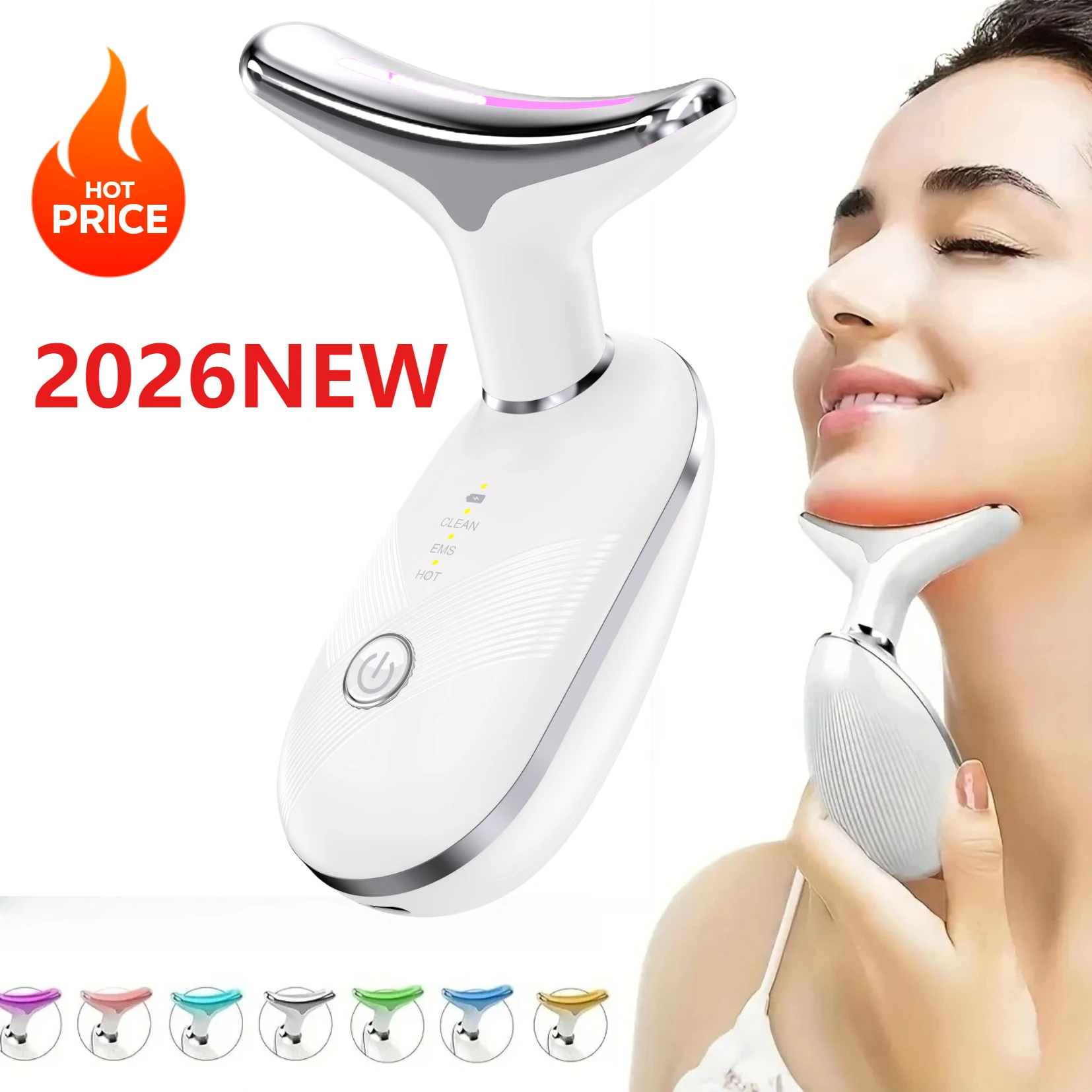 Professionelles Mikrostrom-Gesichtsgerät mit 3-Modus-Vibration zum Gesichtsstraffung, Doppelkinnentfernung und Hautverjüngung