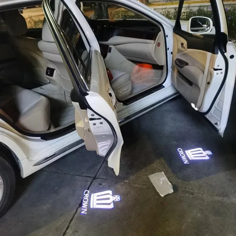 2pcs car led Door Welcome Lights Logo project Lamp Auto Accessories For Crown S170 S180 S200 S210 Royal Majesta Athlete