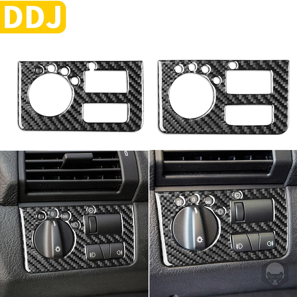 

Carbon Fiber Interior Auto Headlight Switch Panel Cover Trim Sticker For BMW X5 E53 2000 2001 2002 2003 2004 2005 2006