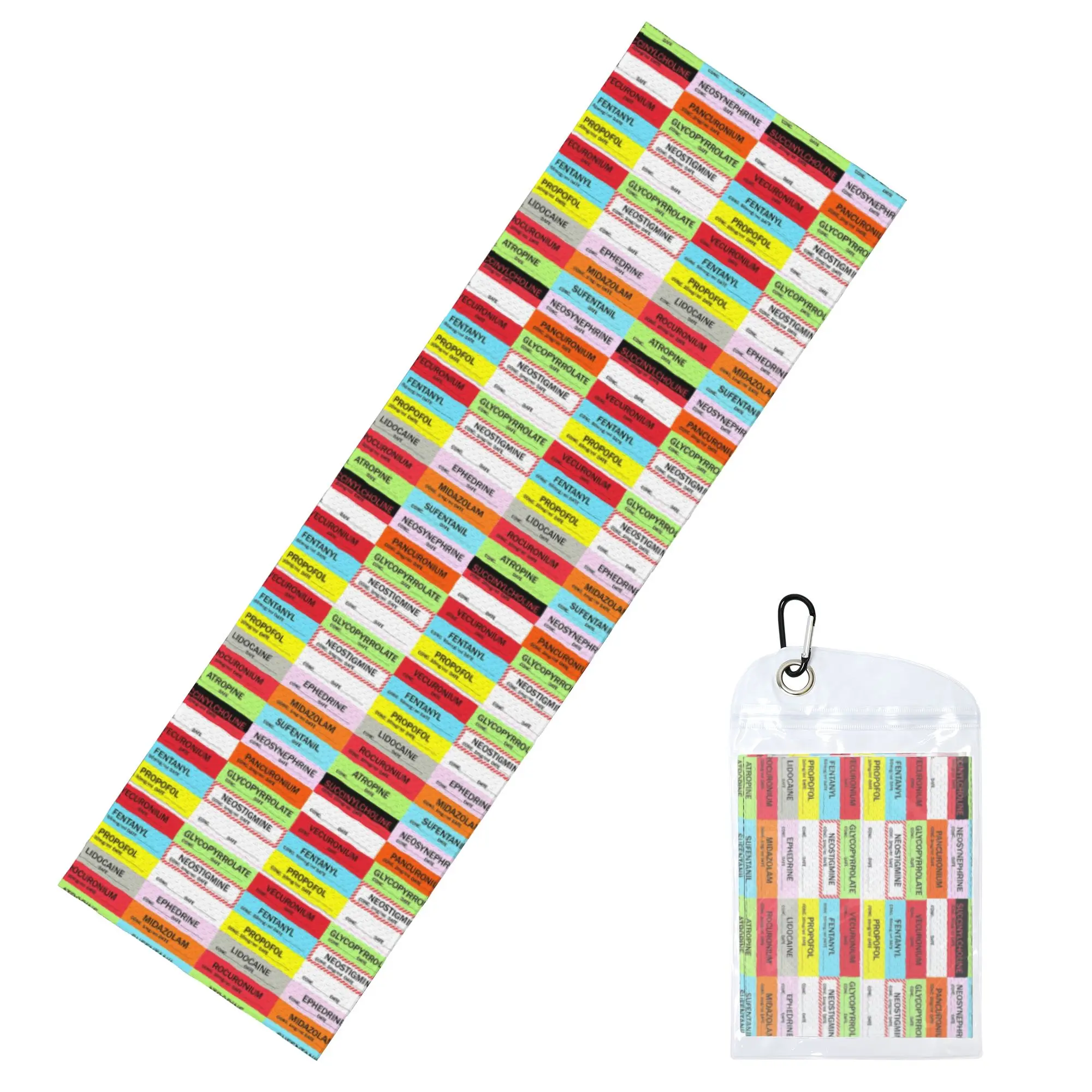 Anesthesia Medication Labels Towel Quick Dry Doctor Nurse Medicine Super Soft For Training Towels