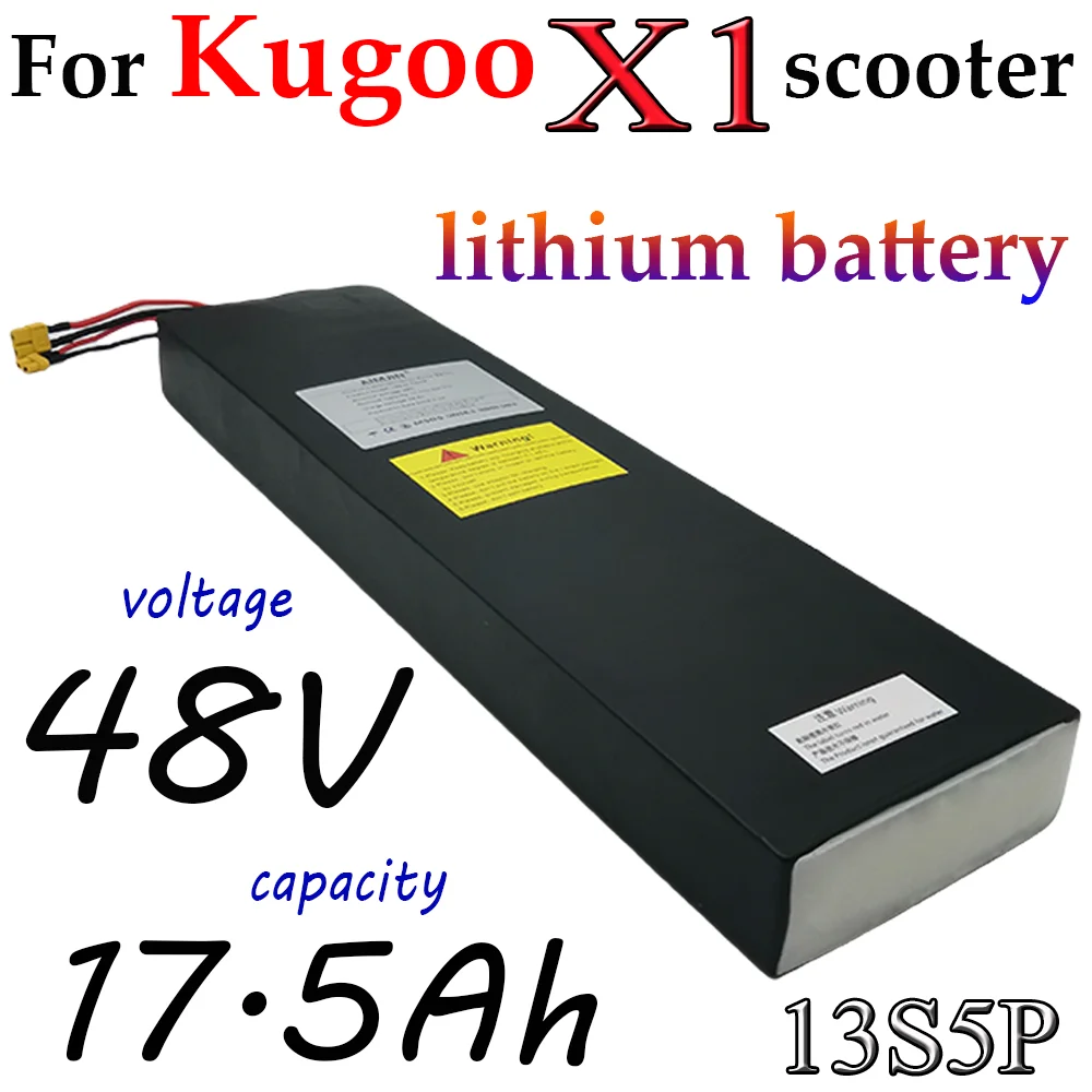 

13s5p lithium battery pack 17500mAh, with BMS, suitable for Kugoo X1/X1Plus scooter 48V scooter battery