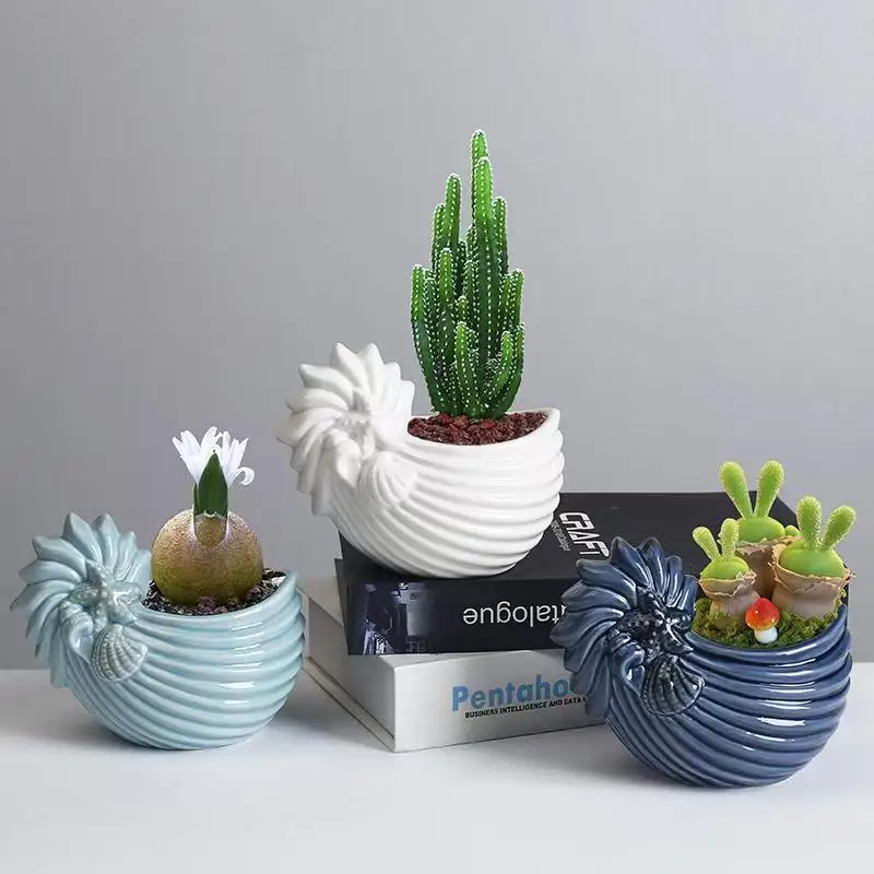 Balcony Desktop Marine Fish Animal Flower Pot Simple European Creative Personality Ceramic Succulent Flower Pots Kindergarten