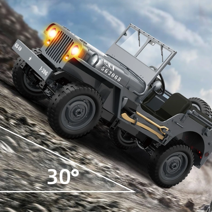 Voiture RC échelle 1:10, véhicule tout-terrain de Style militaire, camion télécommandé avec pièces améliorées, jouet pour adultes et enfants