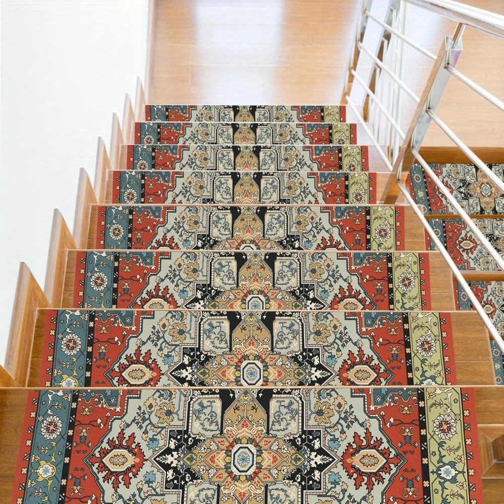 

15-Pack 8'X30" Non-Slip Rubber Stair Treads for Wooden Steps, Safety Stair Mats for Dogs Kids Seniors, Indoor Anti-Skid Carpet Stair Runners, Durable Stairway Rug Decor Noise Reducing Stair Mats