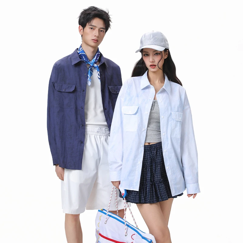 Summer Ultra-thin UPF50+ Outdoor UV-proof Sunscreen Shirt Men Women City Streetwear Loose Casual Long Sleeve Shirt Jacket