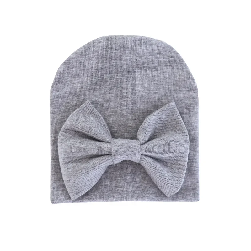 2020 Baby Girl Hat with Bow Cotton Warm Newborn Caps Infant Beanie Baby Stuff Accessories Solid Bowknot Cap for Girls Kid Hats