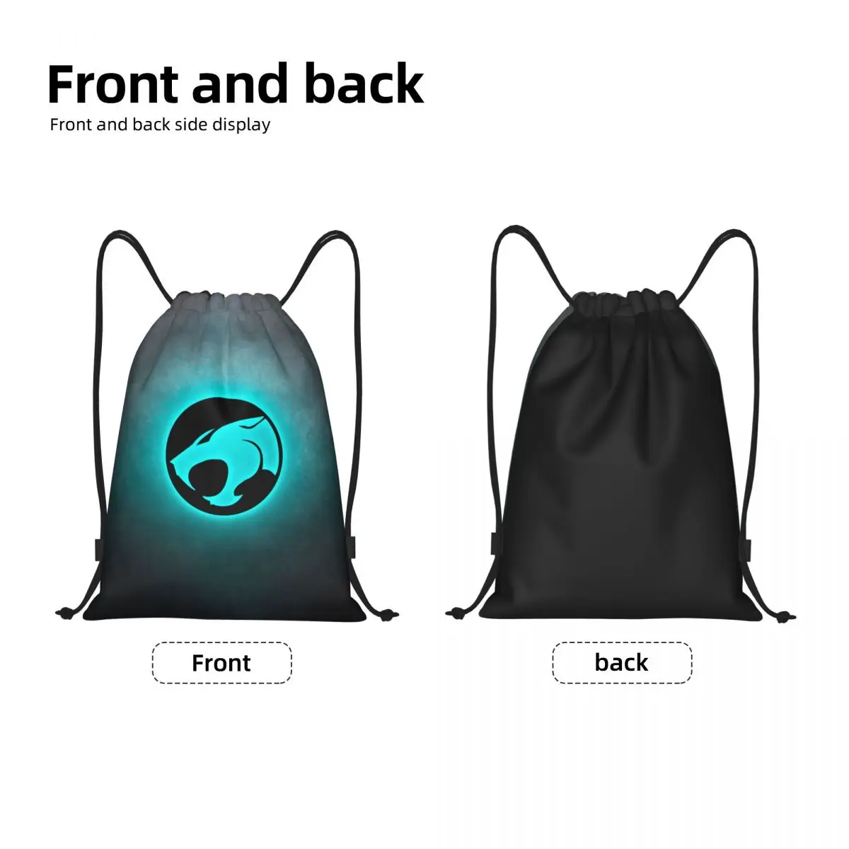 Custom Cartoon Anime Thundercats Drawstring Backpack Sports Gym Bag for Women Men Training Sackpack