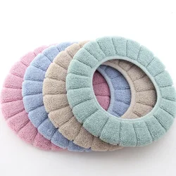 Solid color Universal Warm Soft Washable Toilet Cover Mat Set for Home Decoration Mat Seat Case Toilet Lid Cover Accessories