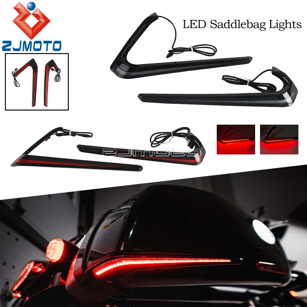 

For Softail Low Rider FXLRST FXRST 2022-2024 FLSB 2018-2021 NEW LED Saddlebag Lights Saddle bag Accents Motorcycle Accessories