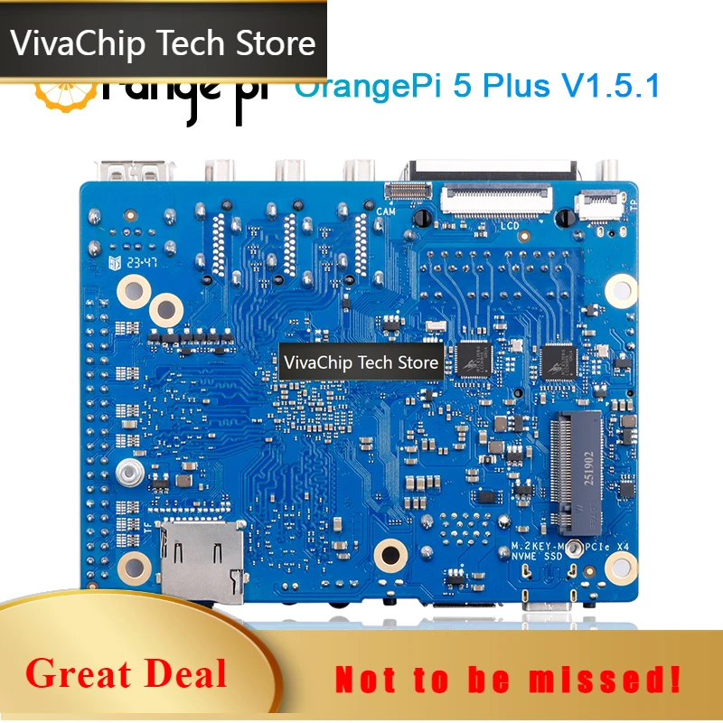 VivaChip TechOrange Pi 5 Plus 16GB RAM LPDDR5 V1.5.1 Verison RK3588 PCIE Module External WiFi-BT SSD 8K Orange Pi5 Plus Developm