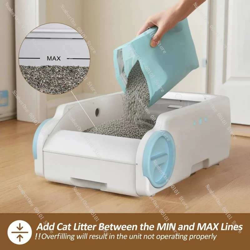 Automatic Self Cleaning Cat Litter Box Smart Cat Toilet with Odor Control for Multiple Cats