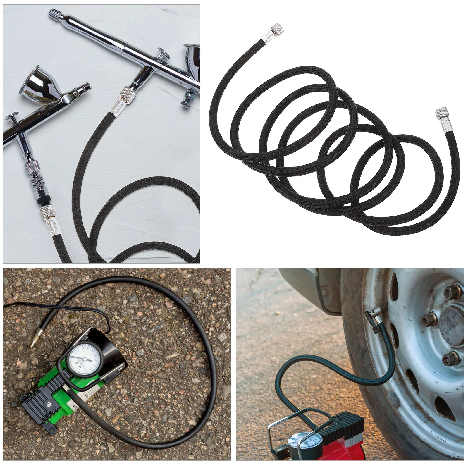 

1.8M Airbrush Spray Gun Hose Braided Quick Connector 1/8 Inch Flexible Durable Replacement Pottery Fine Projects Electric