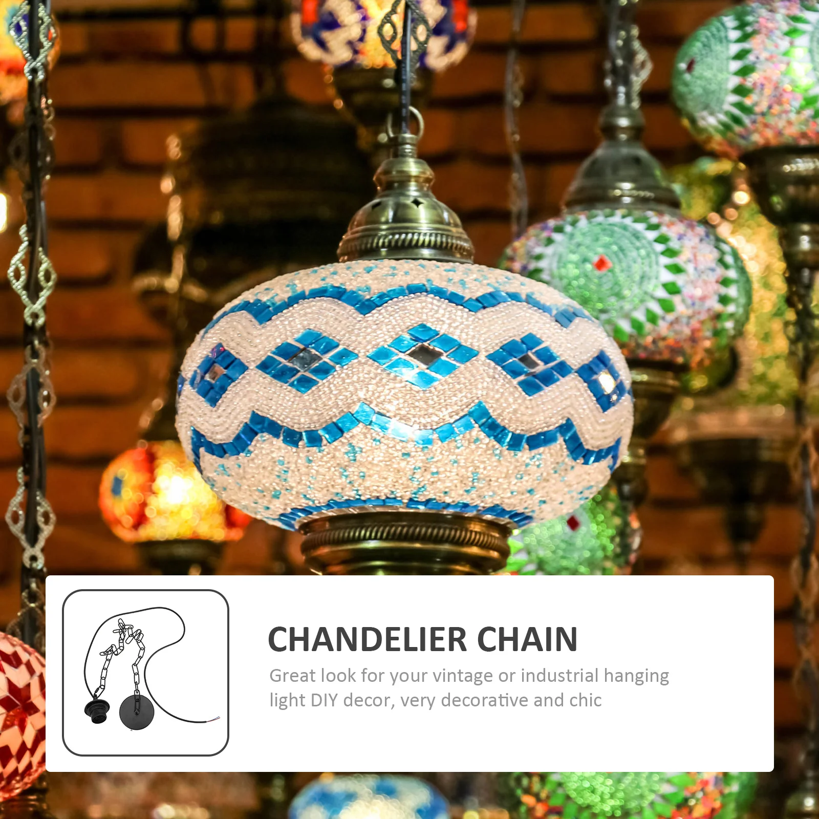 

1Set Vintage Industrial Chandelier Chain Lamp Head Holder Iron Material Easy Install Home Decor Lamp Holder Chain