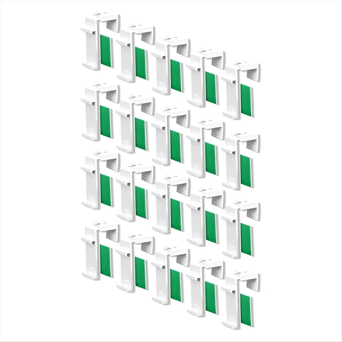 *A91P 20pcs Roller Blind Mounting Brackets Without Drill Set for Window Shade Curtain Rod Holder Adjustable Clamp Blind Clip