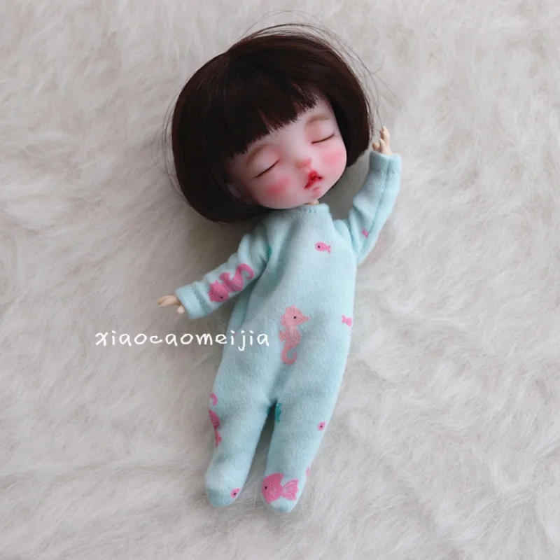 

Obitsu11 doll clothes ob11 doll clothes Meijie Pig Angel doll 11cm solid body wearable doll clothes pajama climbing clothes 15-2