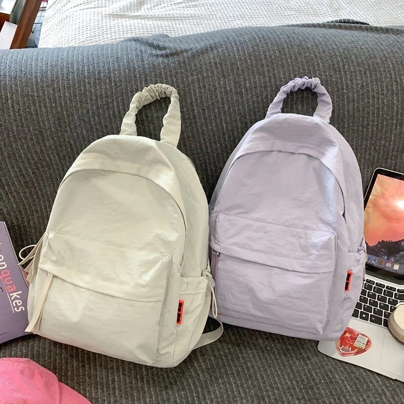 Ultra-Light Women's Backpack Casual Travel Foldable Design High School University Students Bookbag Leisurely Chic Trendy Bag