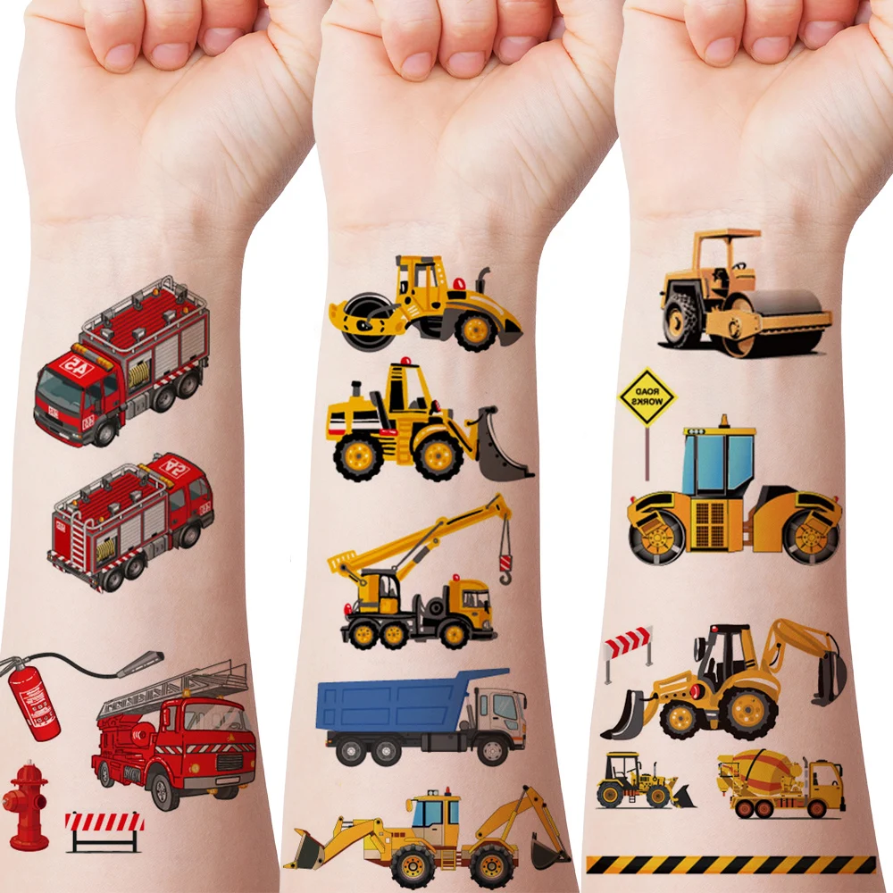 

Car Truck Temporary Tattoos Construction Vehicle Bulldozer Backhoe Car Construction Temporary Tattoos