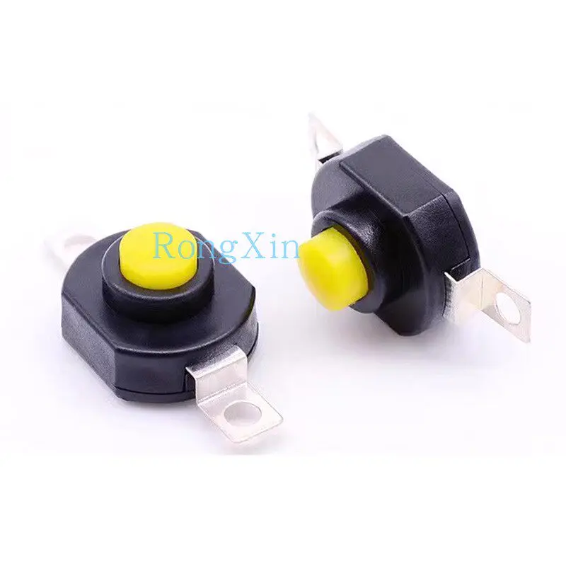 100pcs/button switch yellow head self-locking one on one off 12*14 patch flashlight vacuum cleaner YT-1412-KD