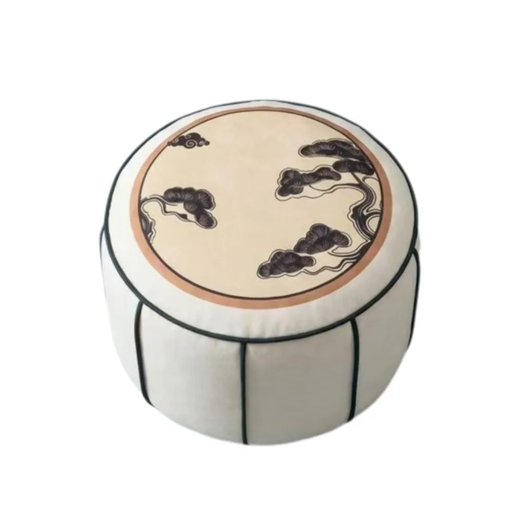 Removable Sofa Stool Cover New Chinese Style Round Clothes Storage Bag Unstuffed Large Capacity Storage Leg Bench Dining Room