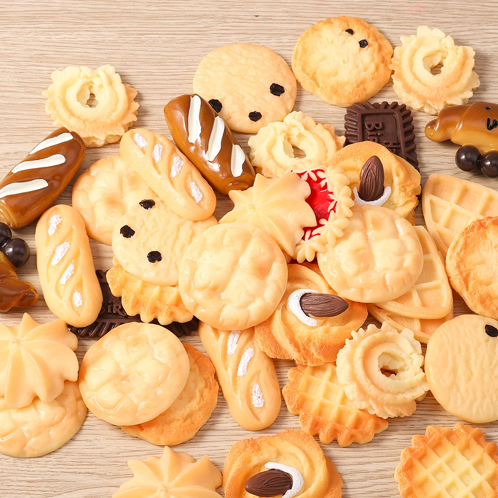 Tusember 4 Stück Niedliche Miniatur-Puppenhaus-Supermarkt-Lebensmittel Kekse Waffeln Croissants für Blyth BJD Puppen Küchenzubehör – Detail 3