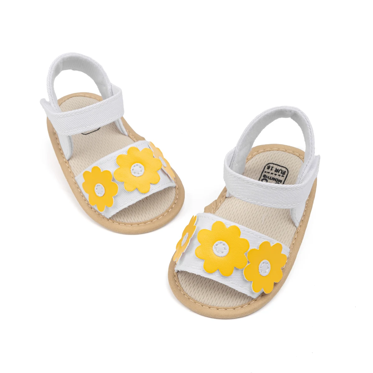 KIDSUN-Sandales plates ouvertes pour bébés filles et garçons, chaussures de princesse fleuries pour tout-petits, chaussures souples coordonnantes pour premiers marcheurs, CPull, été