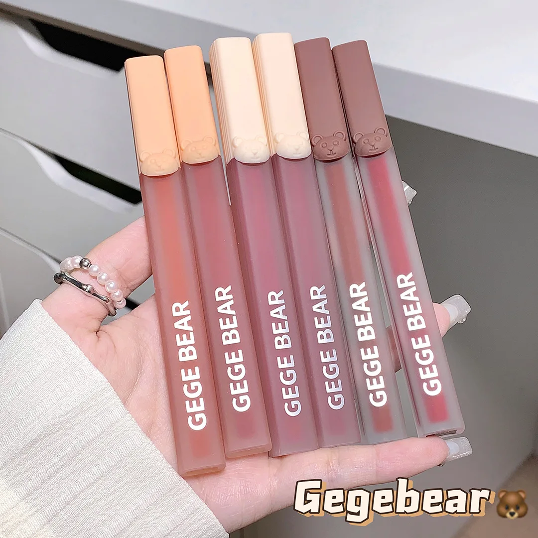 Gegebear Air Lip Mud Lip Cream Matte Non-stick Cup Lipstick Matte Lip Glaze Makeup