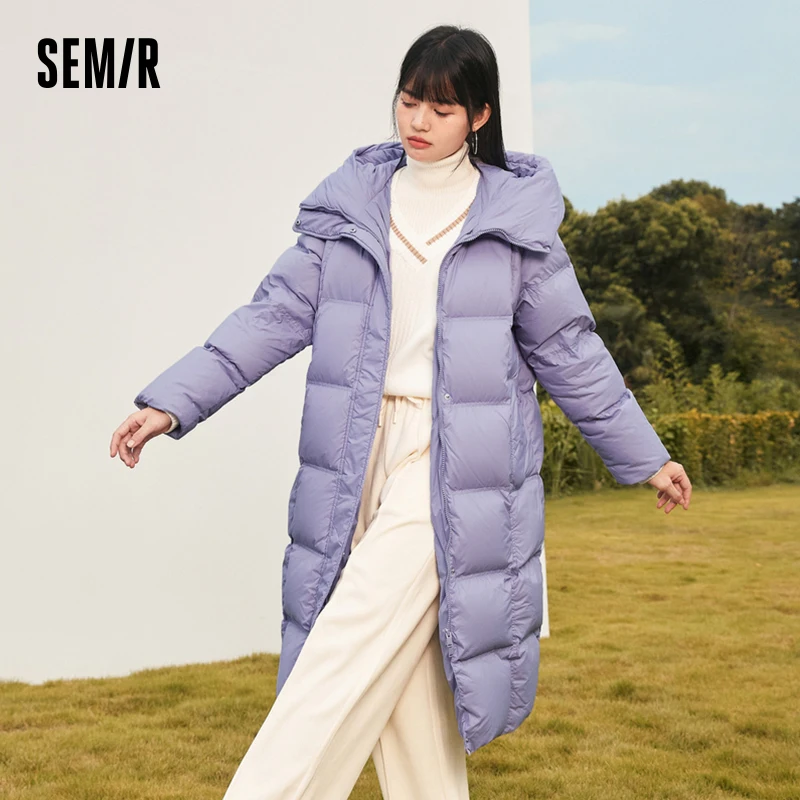 Semir-Chaqueta larga de plumón para mujer, abrigo impermeable con capucha, holgado, multicolor, grueso, para invierno, 2023