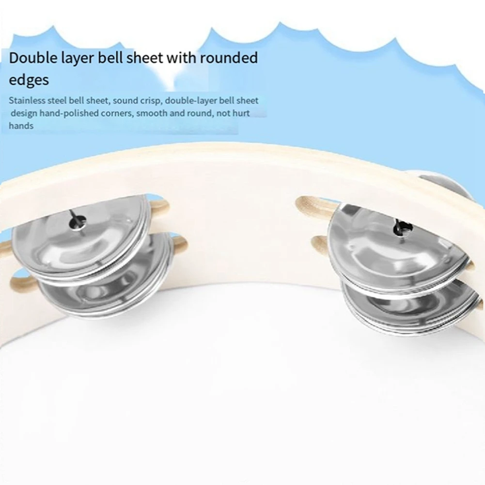 ABLB-1 PCS 10 Inch Peace Dove Double Layer Hand Tambourine Hand Drum Dance Tambourine 25.5X5.5CM