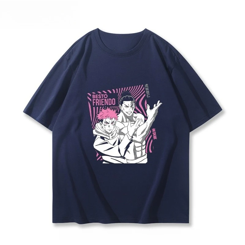 الإملائي مرة أخرى للرجال الحرب الصيف تي شيرتات قصيرة الاكمام الرجال Wujo Wushu الرسوم المتحركة اليابانية الثانية الأبعاد يوان نصف كم