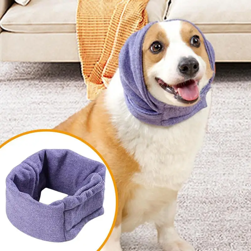 No Flap Ear Wraps For Dogs Dog Calming Hood Ear Protector For Bathing Drying Grooming Pet Hood For Stress Relief Dog Ear Scarf