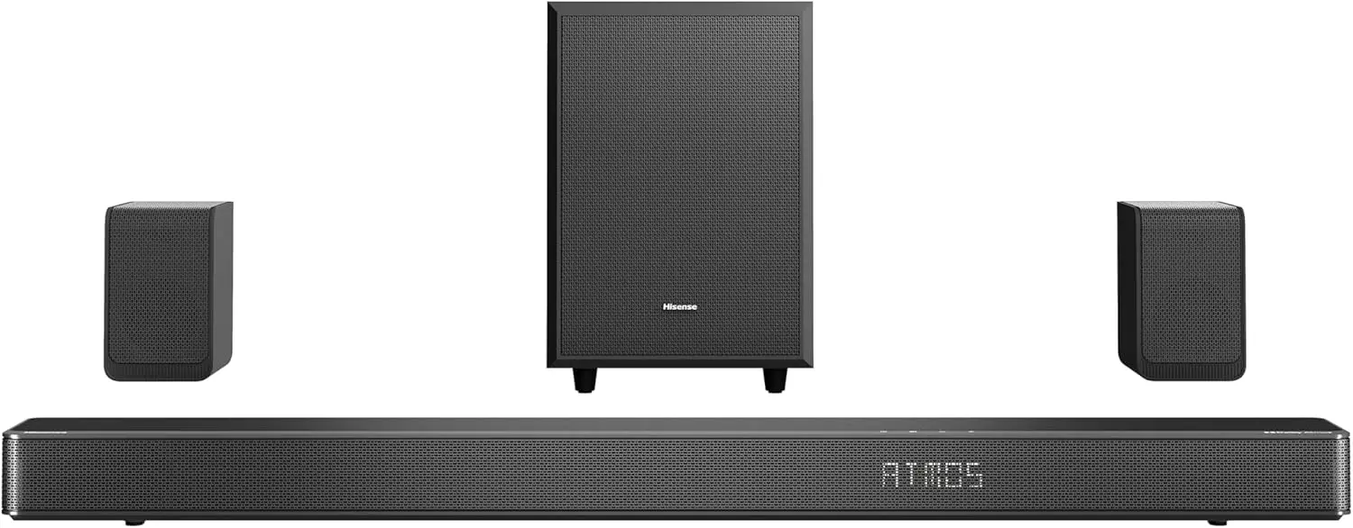 AX5125H 5.1.2Ch Sound Bar with Wireless Subwoofer, 500W, Dolby Atmos, Bluetooth 5.3, EzPlay, 4K HDMI Pass Through, Roku TV Ready