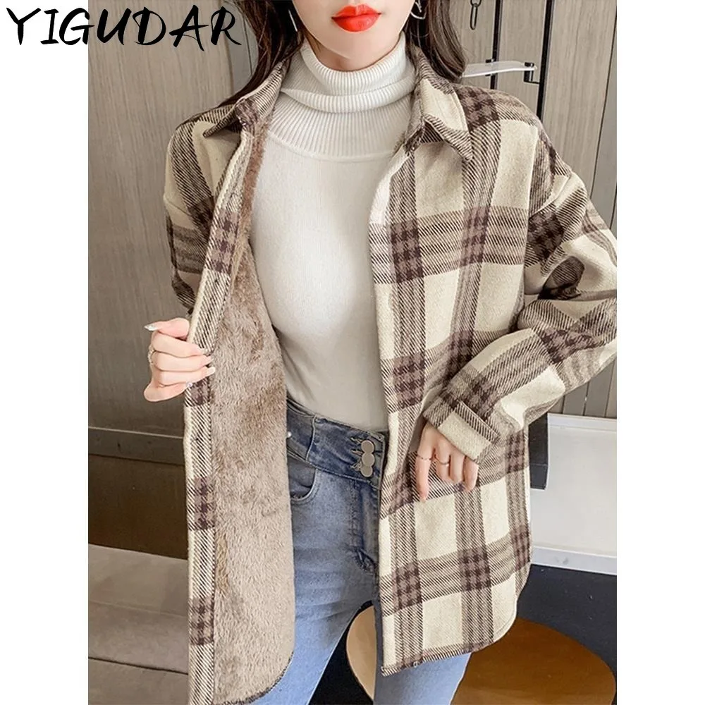 2023 New Loose Design Cotton Plaid Shirt Women Young Style Long Sleeve Blouses Casual Shirts Lady Tops Clothes Blusas  blouse