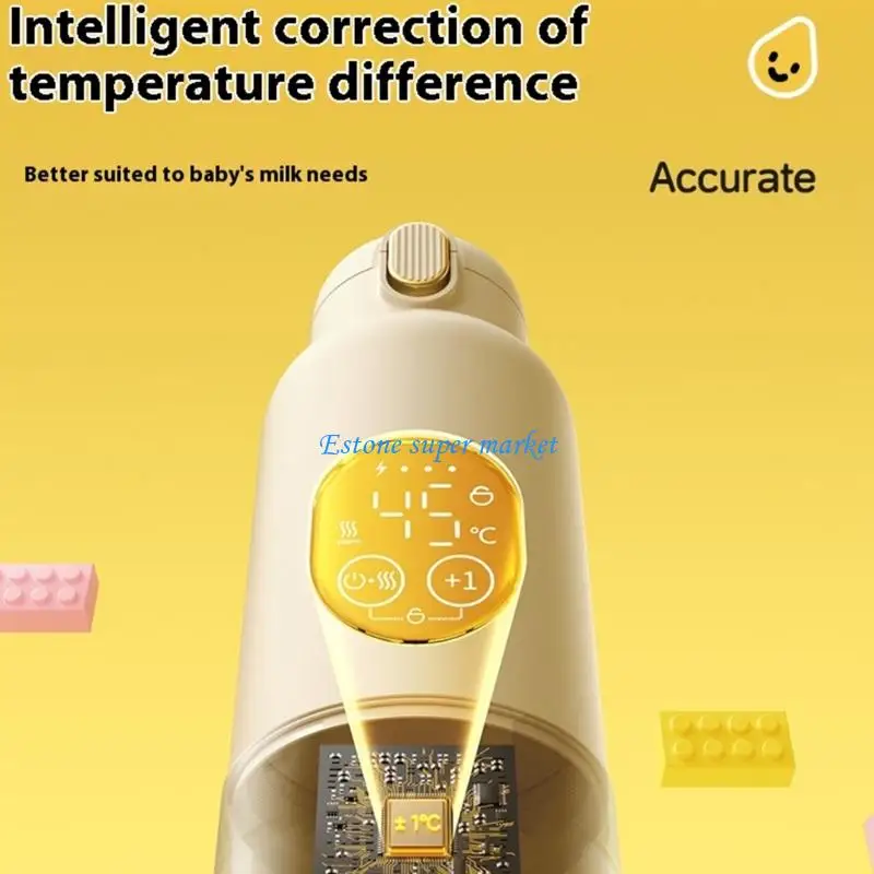 Calentador biberones portátil 090B, calentamiento rápido interno acero inoxidable, capacidad 500ml, diseño a prueba