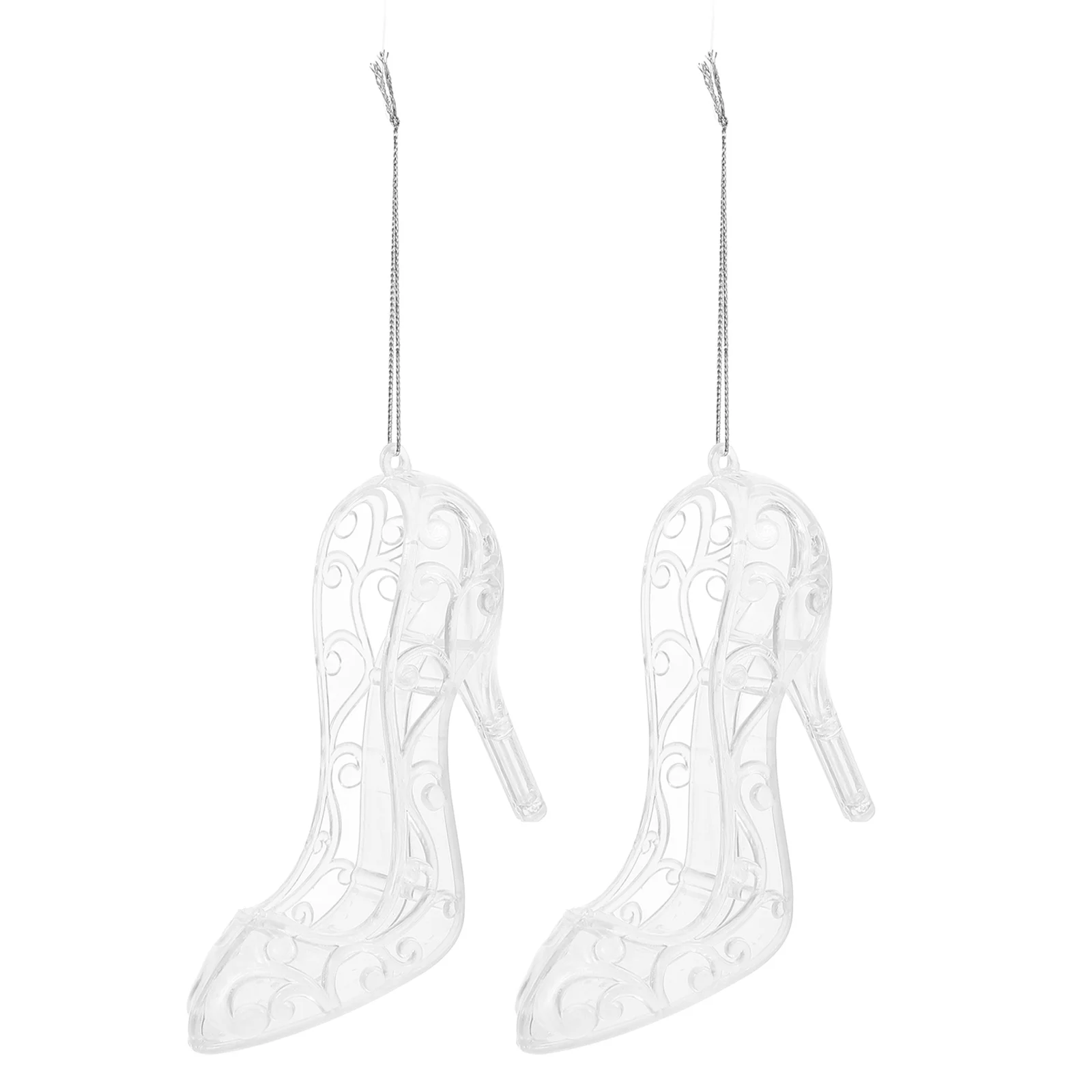 

2 Pcs Wreath High Heels Hanging Ornaments Miniature Angel Decorations Acrylic Pendant
