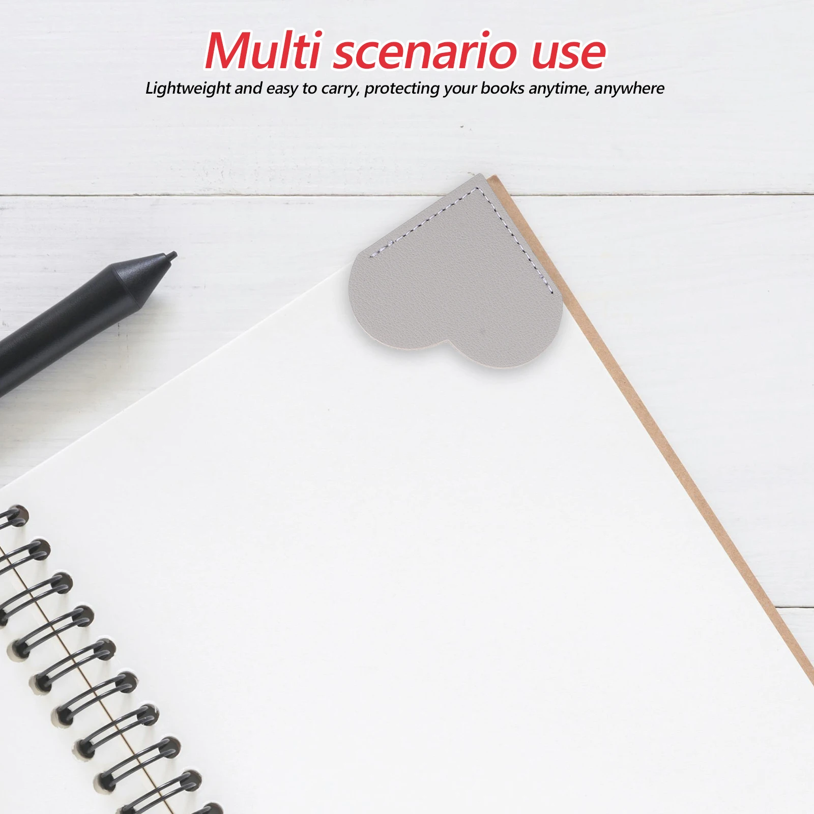 

10Pcs Heart-Shaped PU Bookmarks Corner Page Markers for Reading Students Teachers Book Lovers Accessories