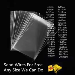 OPP clear candy bag, bakery food cake packaging plastic cellophane, small biscuit lollipop bag for wedding party gifts