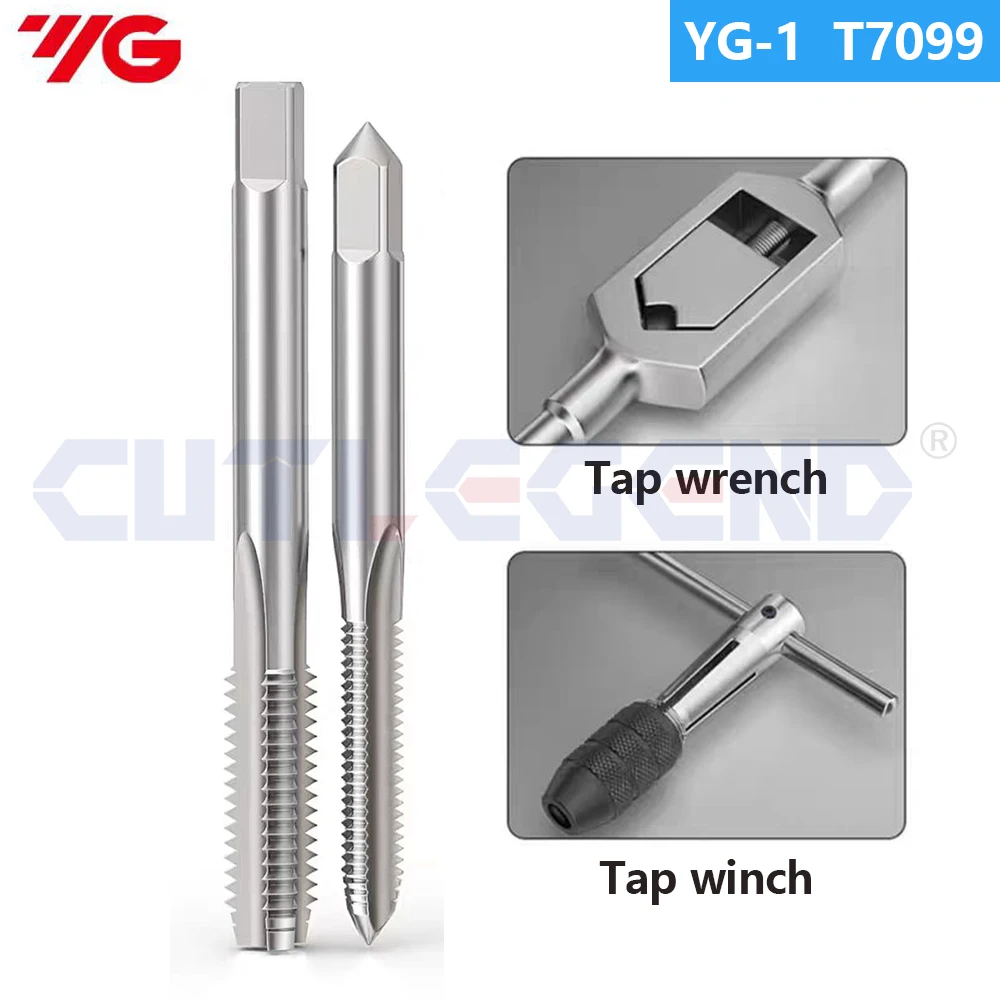 1Set Korea YG HSS Hand Tap Set=3PCS Straight Tap T7099 M2.5M3M4M5M6M8M10M12M14M16M20 X0.45 0.5 0.7 0.8 1 1.25 1.75 2 2.5