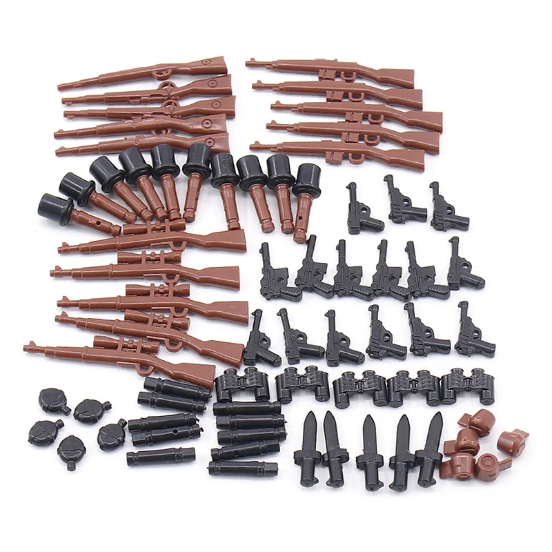 Military WW2 98K Pistol Gun Soldier Germany Weapon Figure Part Blocks Army MOC Bricks Model Building Kits Education Toys Locking