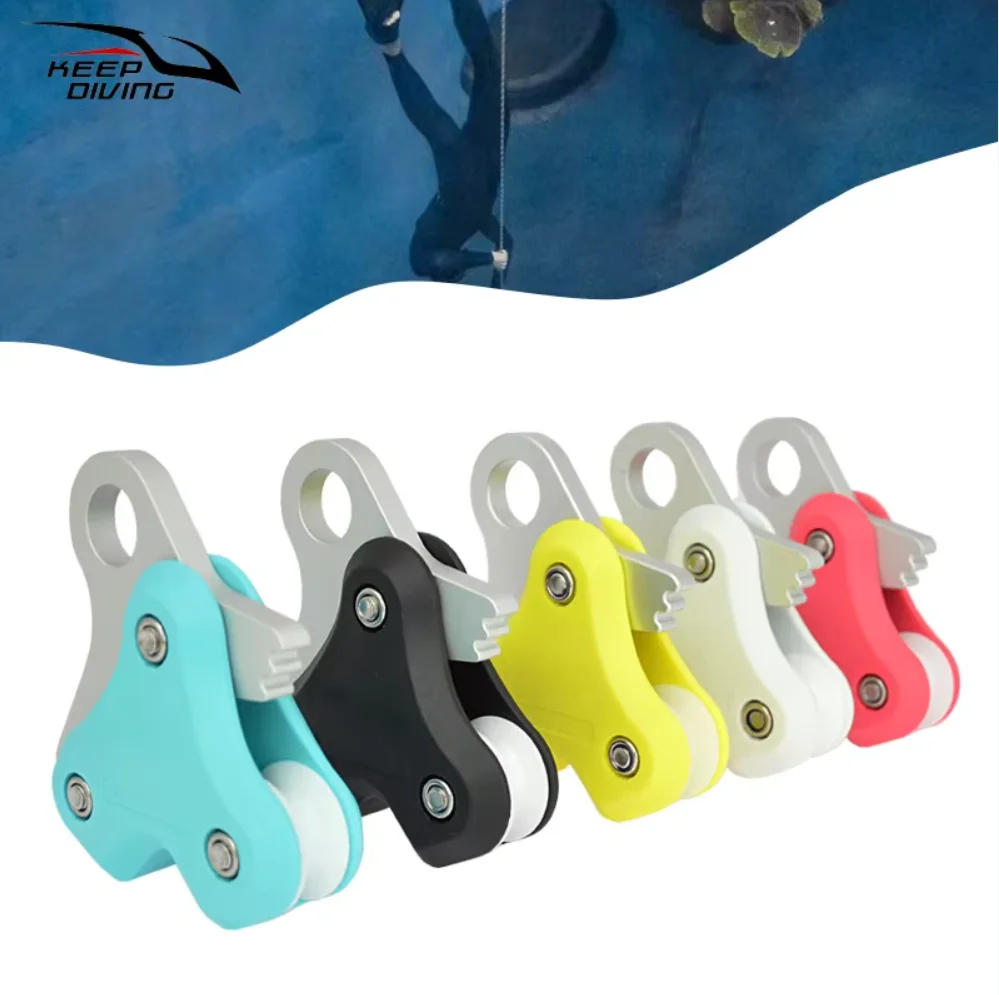 1Pcs Free Diving Rope Retractor Double Roller 250KG Max Loading Aluminum Alloy Diving Equipment Accessories