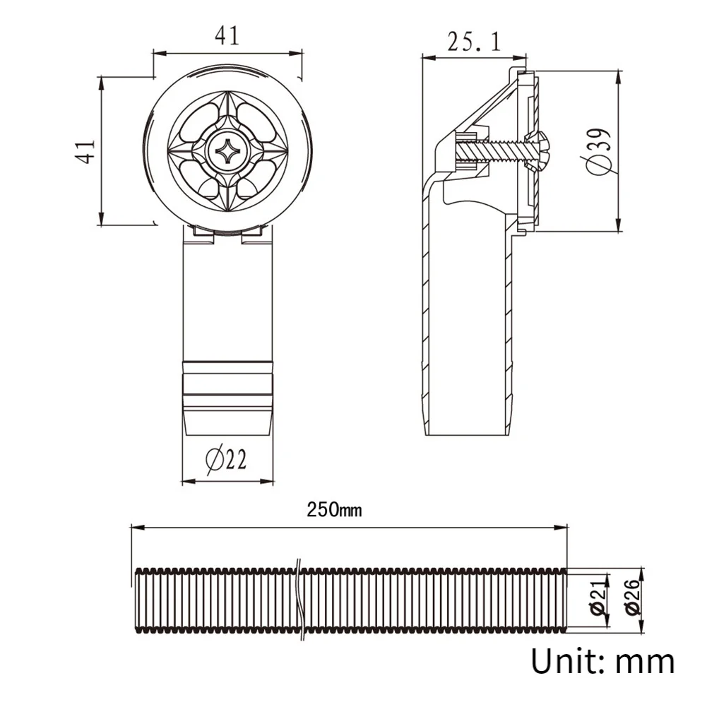 Upward round overflow pipe head for washbasin kitchen sink accessory with gray finish PP PVC material easy install