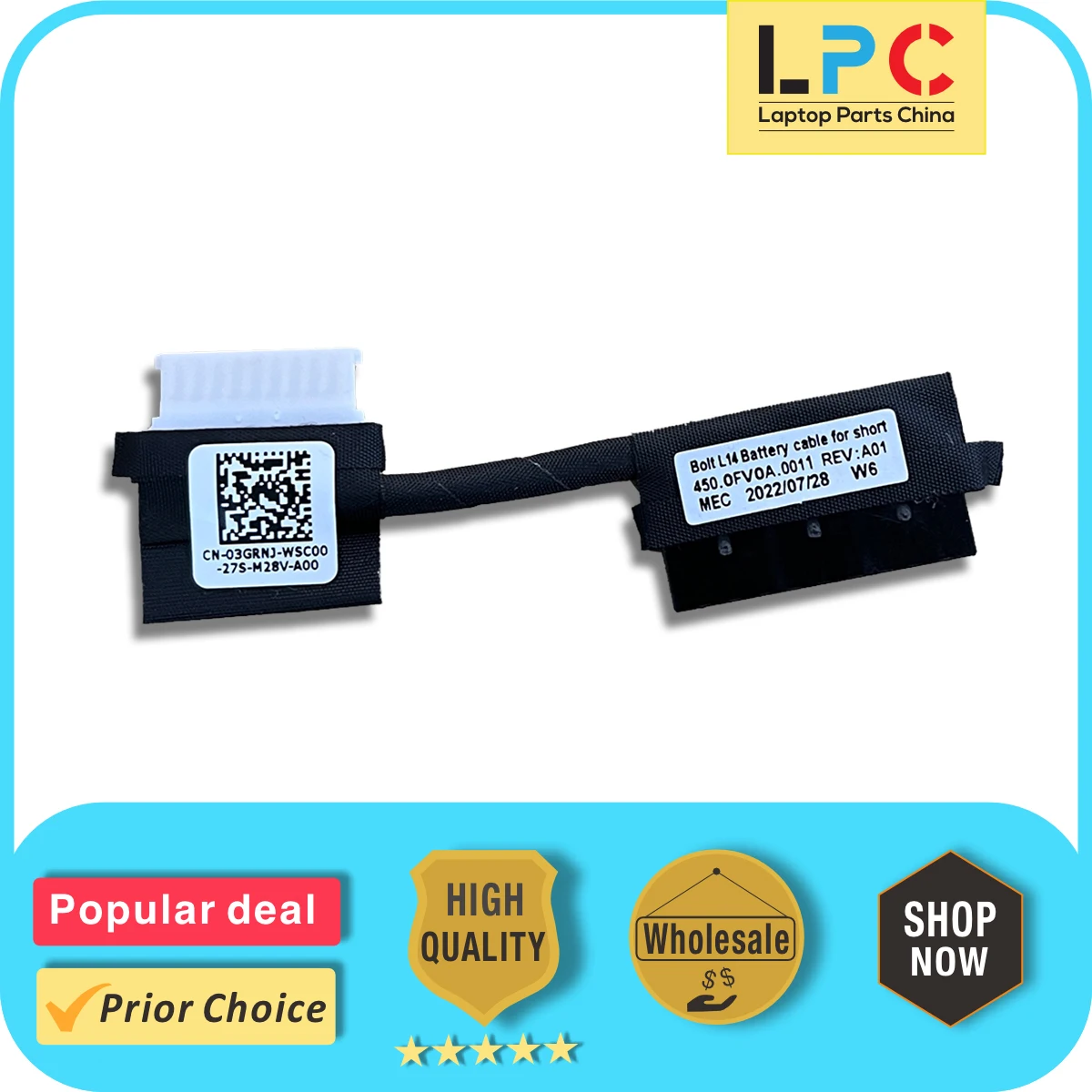 Battery Cable for Dell Latitude 3400 3500 5584 New Laptop Battery Connector Flex Cable 0T27F6 450.0FV0A.0011