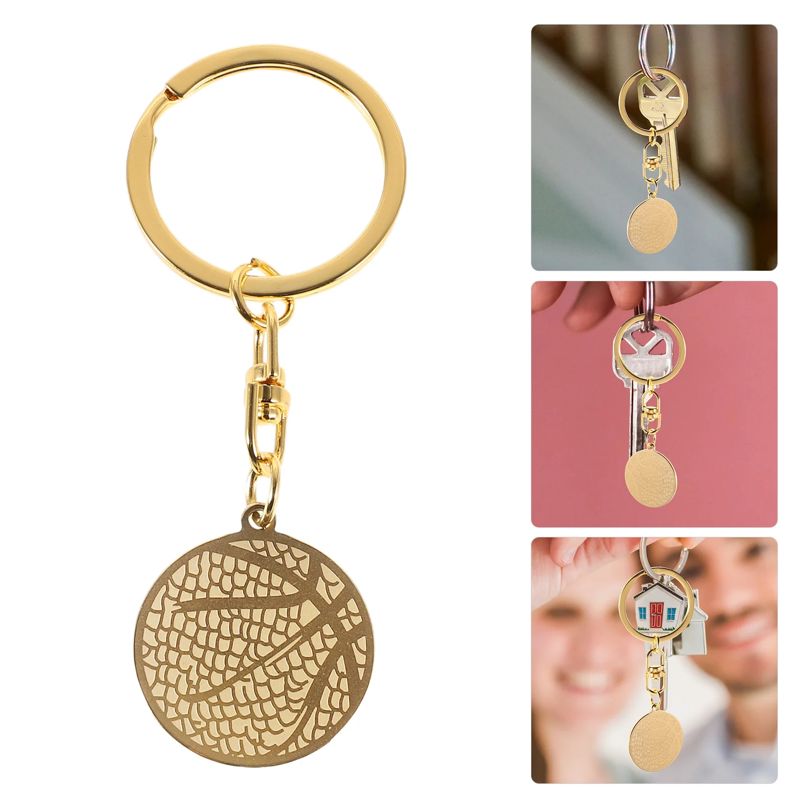 

Basketball Charm Keychain Stainless Steel Smooth Finish Sports Ball Key Ring Car Backpack Purse Charm Basketball Lover Accessory