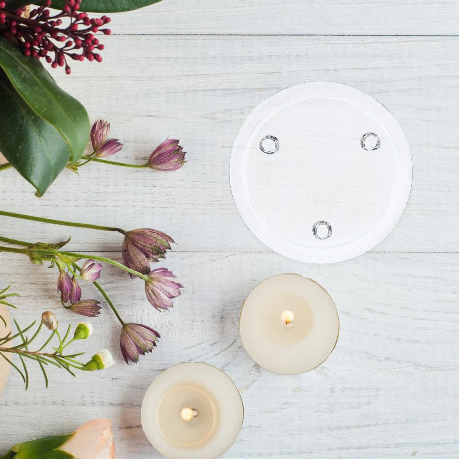 

Glass Tray Aromatherapy Holder Unique Transparent Glass Base for Tealight Candles Home Decor Tray for Candles