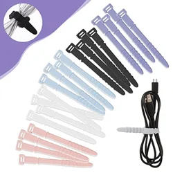 5pcs/set Silicone Cord Organizer Cable Ties Reusable Cable Keeper Twist Ties USB Charging Data Cord Earphone Line Management