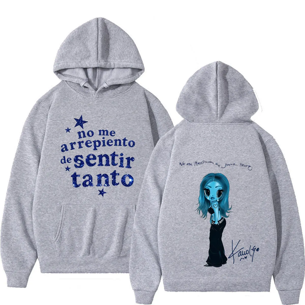 Karol G Album No Me Arrepiento De Sentir Tanto 2026 Graphics Hoodie Men Fashion Long Sleeves Casual High Quality Sweatshirt Tops