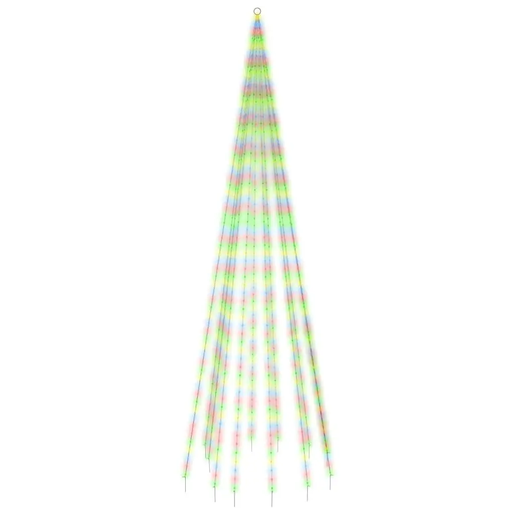 Colorful 732 Christmas Tree Lights for Flagpole - 196.9 Inches Holiday Decoration