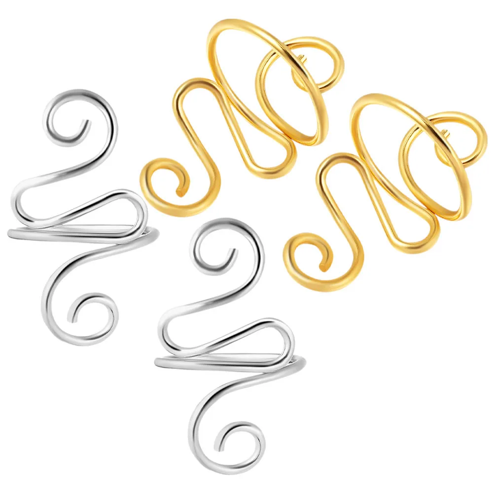 

4pcs Crochet Tension Ring Adjustable Knitting Finger Loops Yarn Guide For Crocheting Metal Crochet Rings Braided Ring Tool