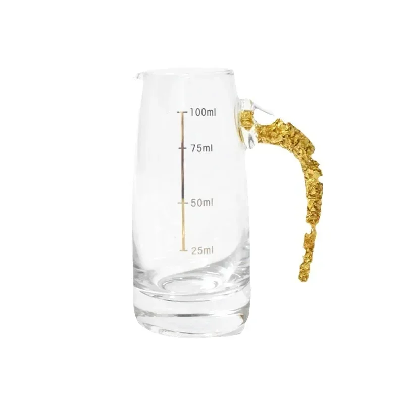 Gold foil Baijiu cup wine dispenser, Chinese high-end set spirit cup crystal glass one-bite cup light luxury wine glass