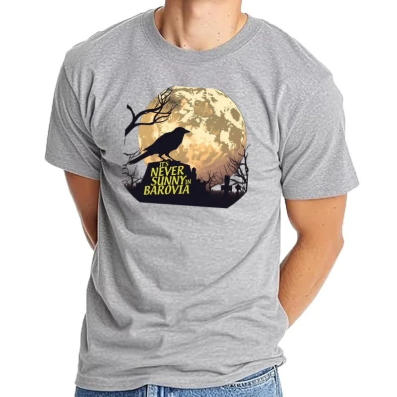 Camiseta It's Never Sunny Iin Barovia Curse Of Strahd, camisetas de anime, camiseta personalizada para fanáticos de lo